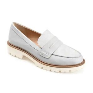 Journee Collection Kenly Comfort Foam Penny Loafer Light Grey EUC Size 8